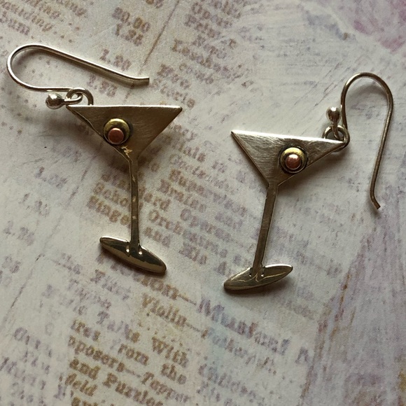 Far Fetched Jewelry Far Fetched Martini Sterling Silver Earrings